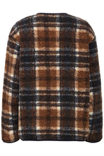 Load image into Gallery viewer, Ichi Kolira fleece printed check jacket Dark Navy
