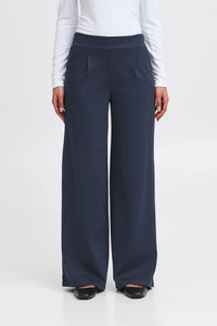 Ichi Kate long ponteroma knit tailored trouser Total Eclipse