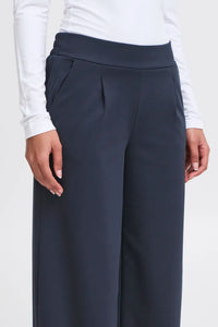 Ichi Kate long ponteroma knit tailored trouser Total Eclipse