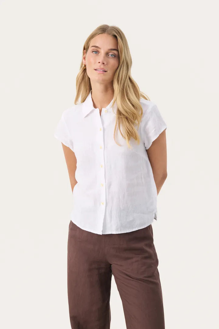 Part Two Ritte Pure Linen shirt Bright White