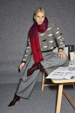 Load image into Gallery viewer, Ichi Waves jacquard jumper Black Ivory

