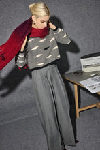 Load image into Gallery viewer, Ichi Waves jacquard jumper Black Ivory
