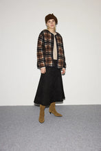 Load image into Gallery viewer, Ichi Kolira fleece printed check jacket Dark Navy
