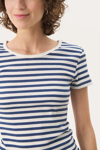 Part Two Rochelle ribbed stripe T shirt Oceana Stripe