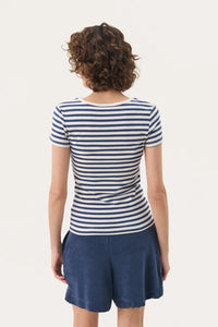 Part Two Rochelle ribbed stripe T shirt Oceana Stripe
