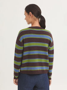 Nice Things Striped wool sweater Smoke Green