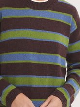 Load image into Gallery viewer, Nice Things Striped wool sweater Smoke Green
