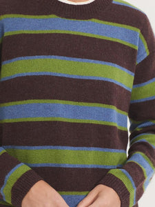 Nice Things Striped wool sweater Smoke Green