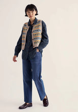 Load image into Gallery viewer, Seasalt Dawson Pick vest Fairisle Zig Zag Geo Bright Marine Mix
