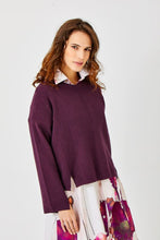 Load image into Gallery viewer, Suzy D Tadea oversize rib knit Aubergine

