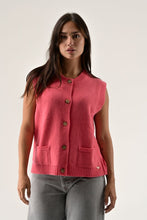 Load image into Gallery viewer, Orfeo Matt knit gilet with patch pocket Rose - CW CW 
