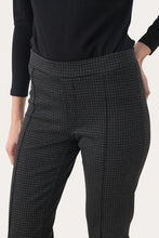 Load image into Gallery viewer, Part Two Pontas stright leg tricot trouser Dark Grey Check
