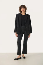 Load image into Gallery viewer, Part Two Pontas stright leg tricot trouser Dark Grey Check
