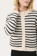 Load image into Gallery viewer, Part Two Elmie cotton cardigan Dark Navy Stripe - CW CW 
