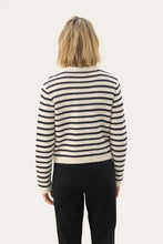 Load image into Gallery viewer, Part Two Elmie cotton cardigan Dark Navy Stripe - CW CW 
