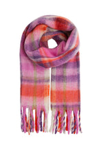 Load image into Gallery viewer, Ichi Olly checked cosy scarf Imperial Purple
