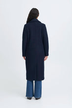 Load image into Gallery viewer, Ichi Stipa midi length coat Dark Navy
