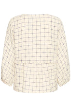 Load image into Gallery viewer, Ichi Ficalo woven check blouse Birch Blue
