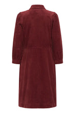 Load image into Gallery viewer, Part Two Eyvors zip front cord dress Tawny Port
