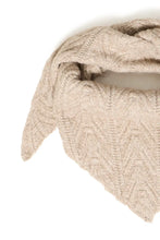 Load image into Gallery viewer, Ichi Amynte pointelle knit triangle neck scarf Oatmeal Melange
