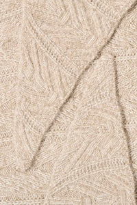 Ichi Amynte pointelle knit triangle neck scarf Oatmeal Melange