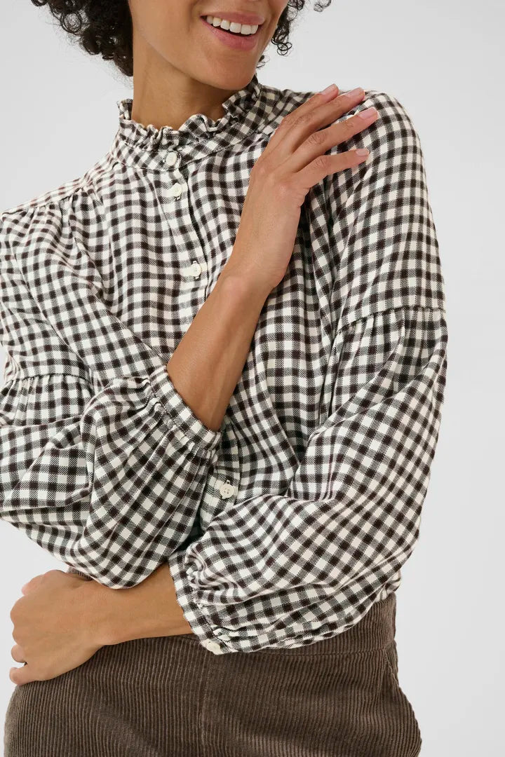 Part Two Samilla check shirt Dark Navy Mini