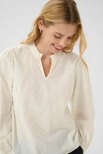 Load image into Gallery viewer, Part Two Eimy broderie anglaise blouse Eggnog
