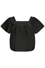 Load image into Gallery viewer, Ichi Foxa square neck crinkle blouse Black - CW CW 

