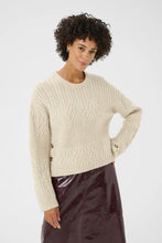 Load image into Gallery viewer, Part Two Sindy cable button side knit French Oak Melange
