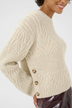 Load image into Gallery viewer, Part Two Sindy cable button side knit French Oak Melange
