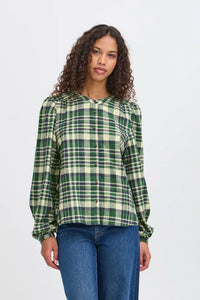 Ichi Amanna brushed flannel check shirt Pineneedle