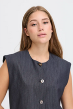 Load image into Gallery viewer, Ichi Jumi tailored cropped waistcoat Dark Blue

