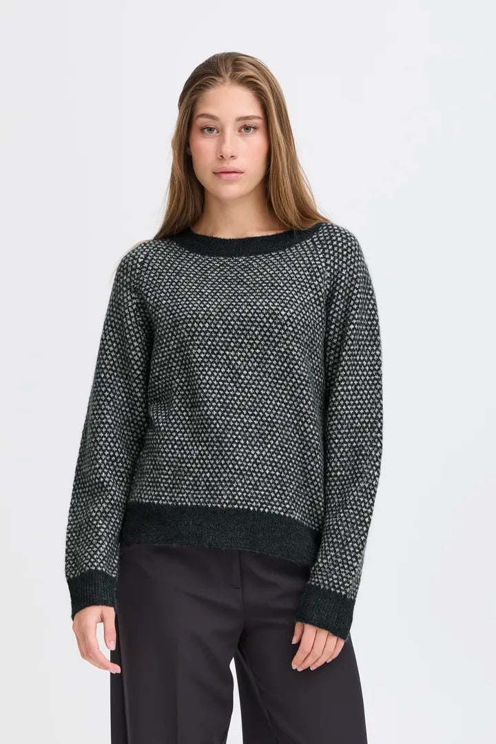 Ichi Kamara LS20 jacquard pattern pullover Total Eclipse