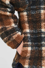 Load image into Gallery viewer, Ichi Kolira fleece printed check jacket Dark Navy
