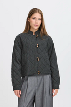 Load image into Gallery viewer, Ichi Lovera quilted toggle detail jacket Denim Grey
