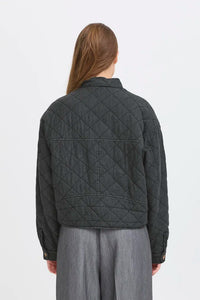 Ichi Lovera quilted toggle detail jacket Denim Grey