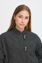 Load image into Gallery viewer, Ichi Lovera quilted toggle detail jacket Denim Grey
