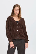 Load image into Gallery viewer, Ichi Brula teddy soft V neck cardigan Coffee Bean
