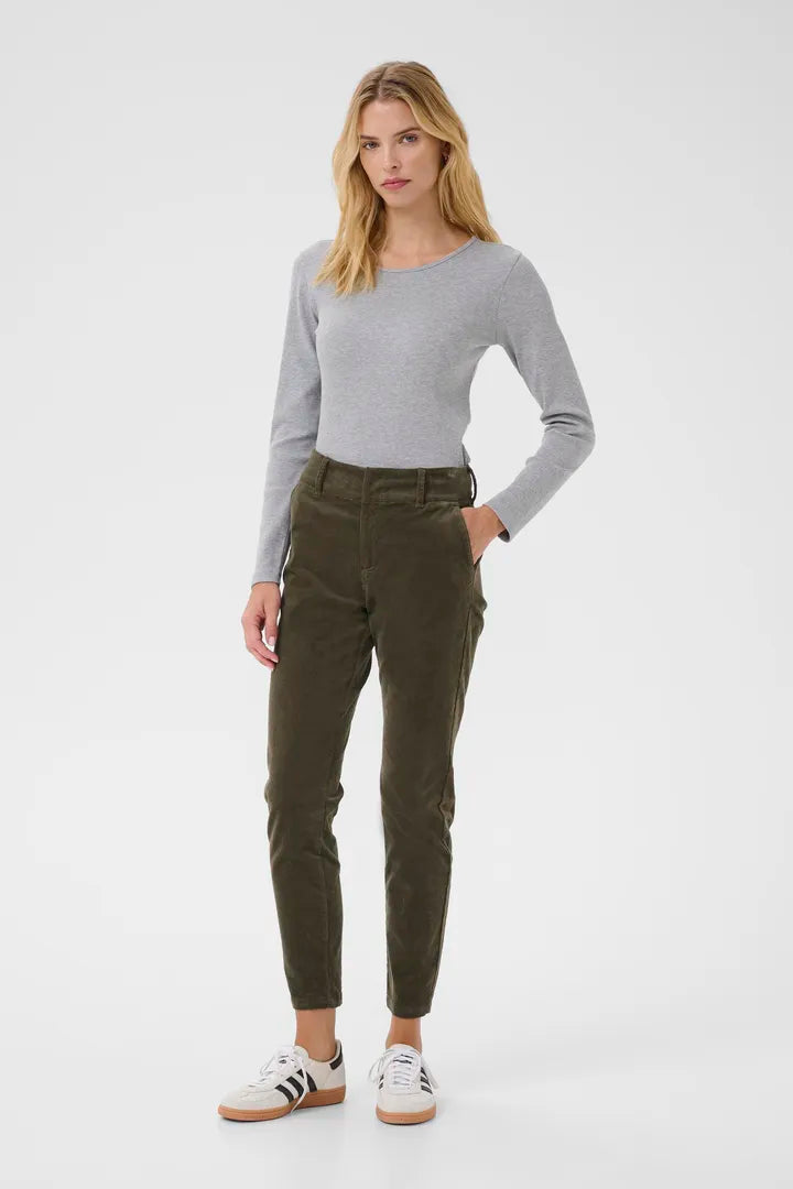 Part Two Soffys baby cord trouser Tarmac