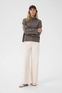 Part Two Corina wool roll neck jumper Falcon Melange