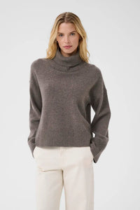 Part Two Corina wool roll neck jumper Falcon Melange