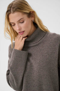 Part Two Corina wool roll neck jumper Falcon Melange
