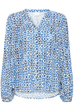 Load image into Gallery viewer, Ichi Marrakech tile print blouse Sodalite Blue - CW CW 
