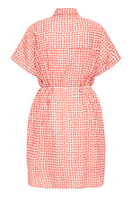Load image into Gallery viewer, Ichi Lumma graphic print cotton shirt dress Fiery Red - CW CW 
