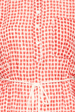Load image into Gallery viewer, Ichi Lumma graphic print cotton shirt dress Fiery Red - CW CW 
