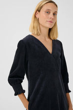 Load image into Gallery viewer, Part Two Shaulii corduroy gathered cuff dress Dark Navy
