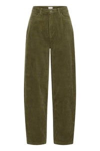 Ichi Focaro boyfriend cord trouser Dusky Green