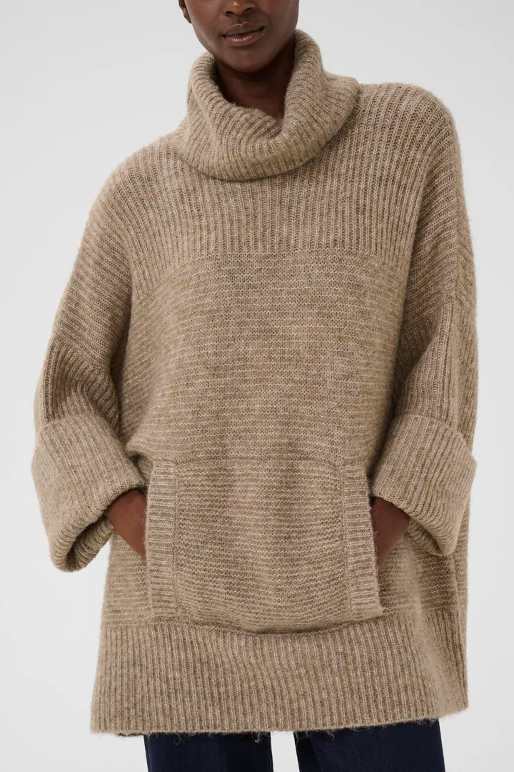 Part Two Toccas pouch pocket oversized knit Mink Melange