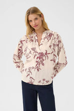 Load image into Gallery viewer, Part Two Natale print cotton shirt Tawny Port Botanical
