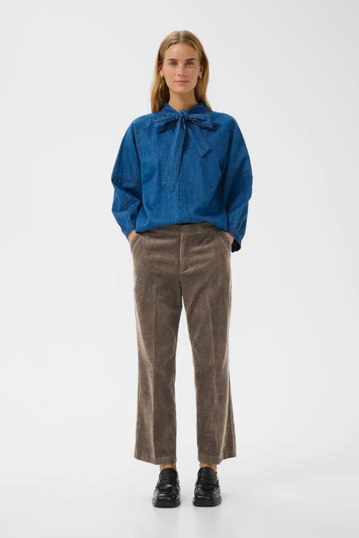 Part Two Mishas classic cropped cord trouser Falcon